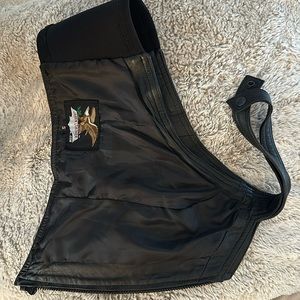 Genuine, leather halter top